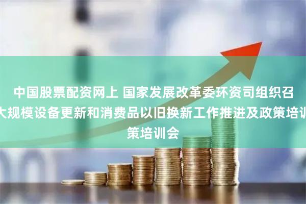 中国股票配资网上 国家发展改革委环资司组织召开大规模设备更新和消费品以旧换新工作推进及政策培训会
